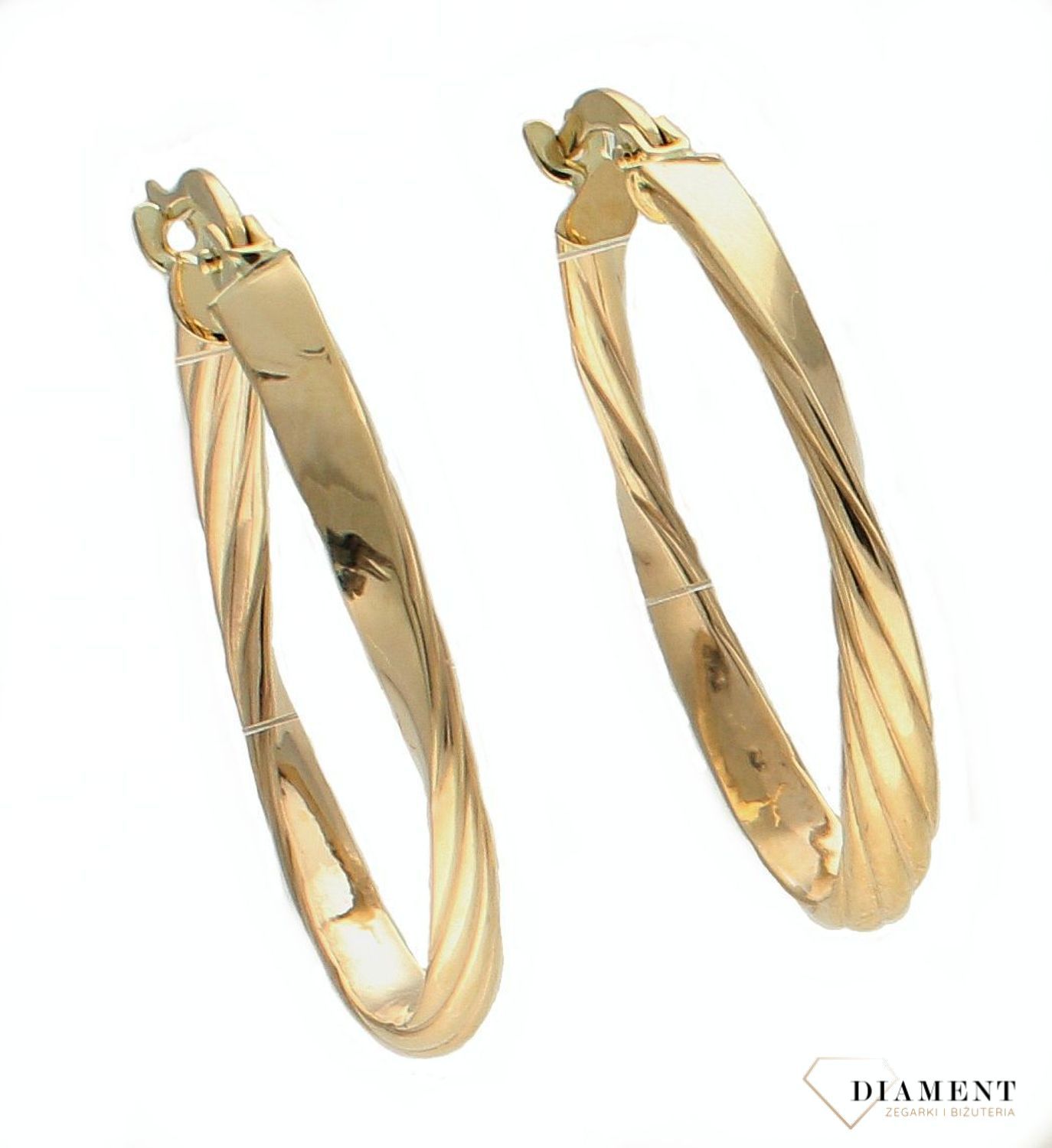 Złote kolczyki damskie 375 owalne grawerowane KL 7075 375 (1).jpg